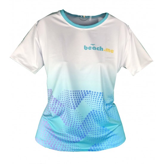 CAMISETA BEACH.ME DOTS W - BRANCA/AZUL